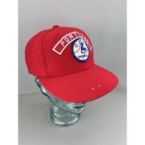 Vintage WILSON "PROFESSIONAL CAP" Red Wool Baseball Hat W/ Portland Colts Patch